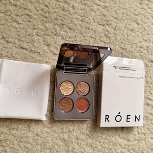 RÓEN 75° Warm Brown Eyeshadow Quad – Neutral Brown & Bronze Palette